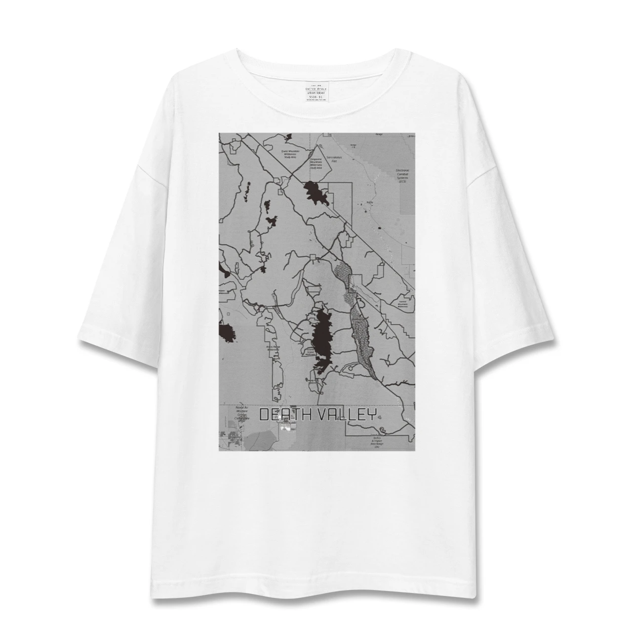 【デスヴァレー（アメリカ）】地図柄ビッグシルエットTシャツ
