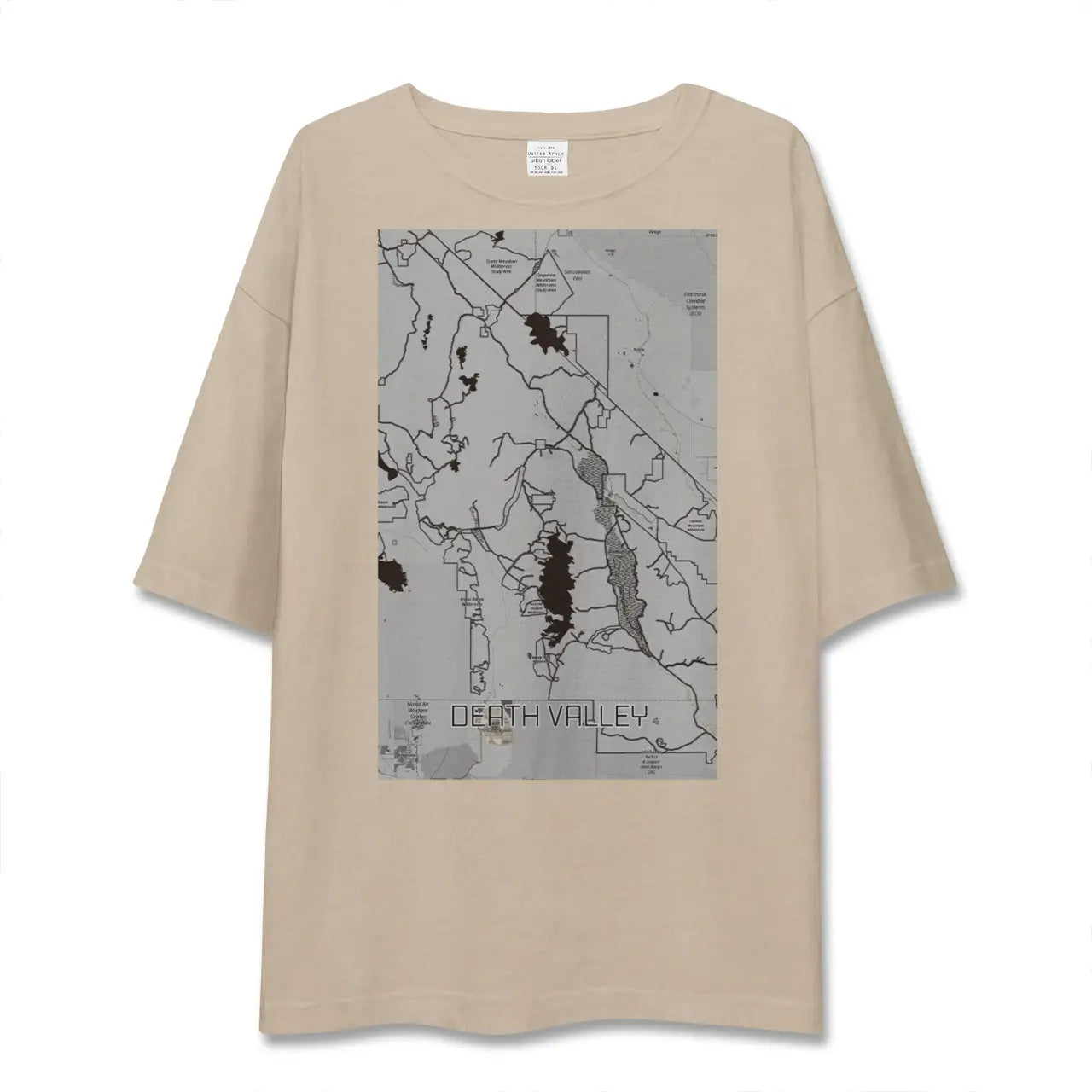 【デスヴァレー（アメリカ）】地図柄ビッグシルエットTシャツ