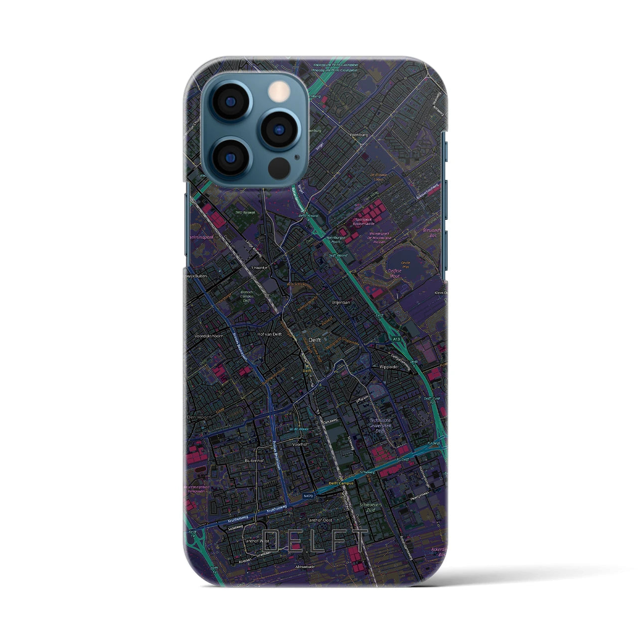 【デルフト（オランダ）】地図柄iPhoneケース（バックカバータイプ）