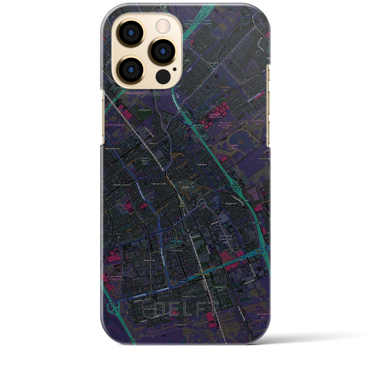 【デルフト（オランダ）】地図柄iPhoneケース（バックカバータイプ）