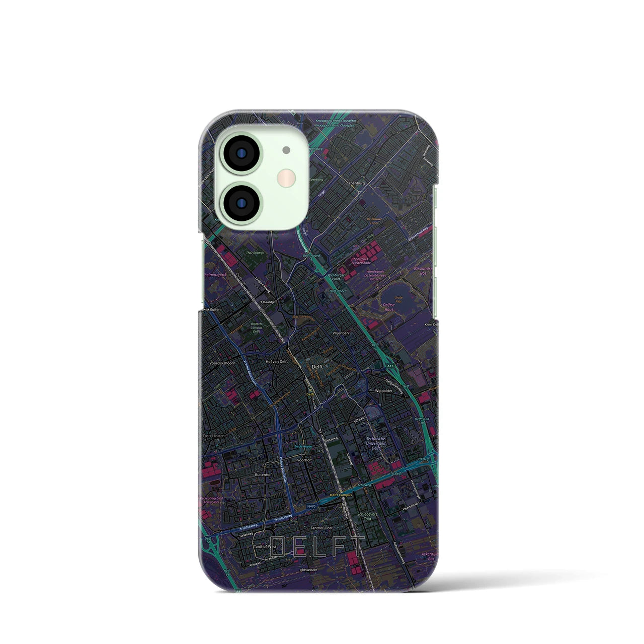 【デルフト（オランダ）】地図柄iPhoneケース（バックカバータイプ）