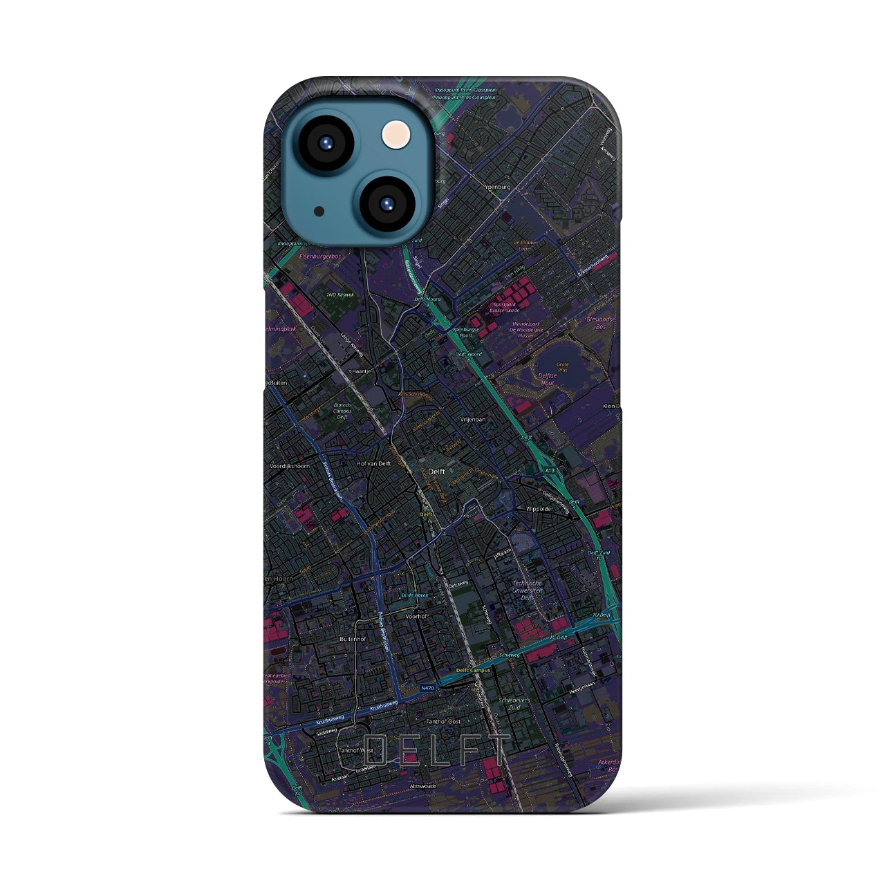 【デルフト（オランダ）】地図柄iPhoneケース（バックカバータイプ）