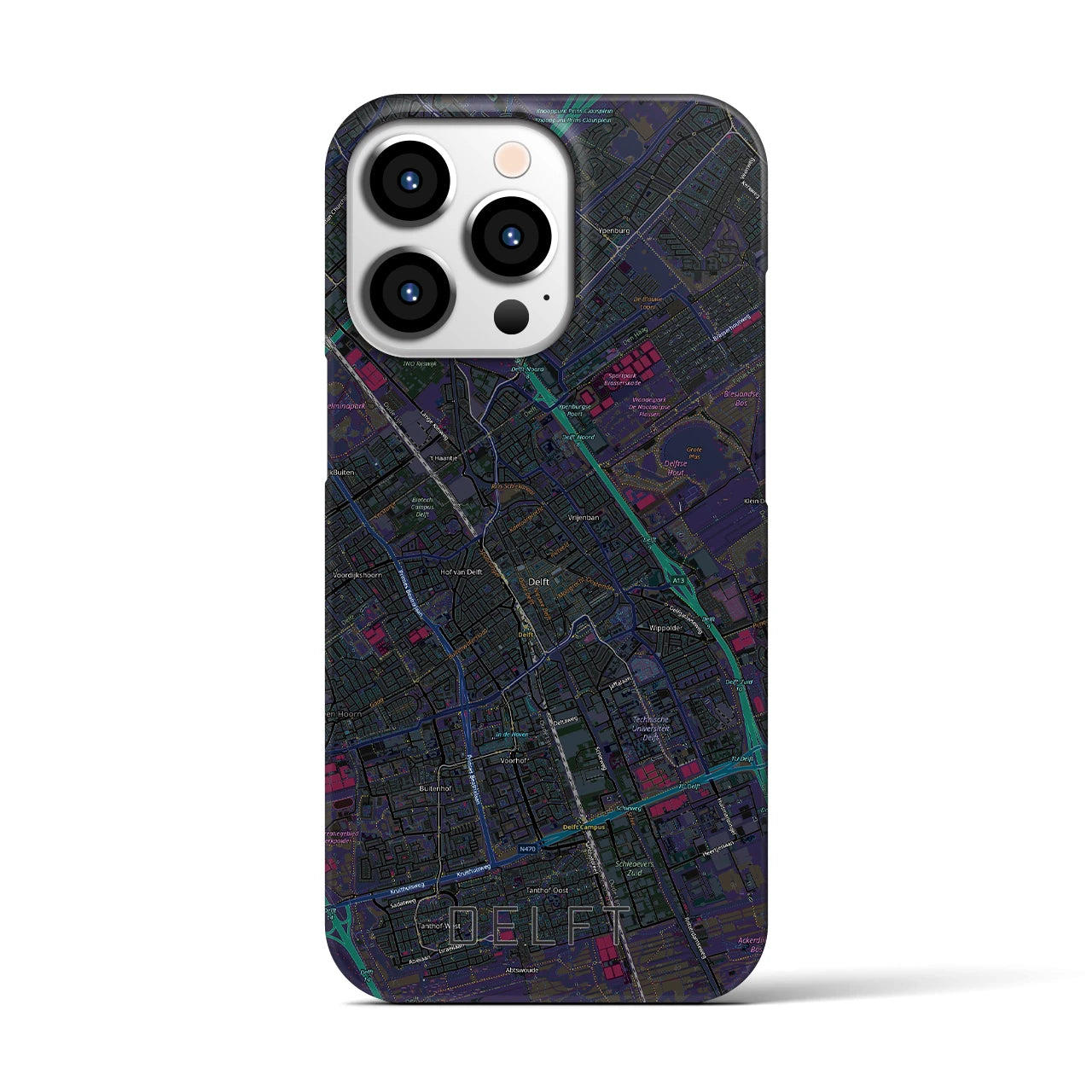 【デルフト（オランダ）】地図柄iPhoneケース（バックカバータイプ）