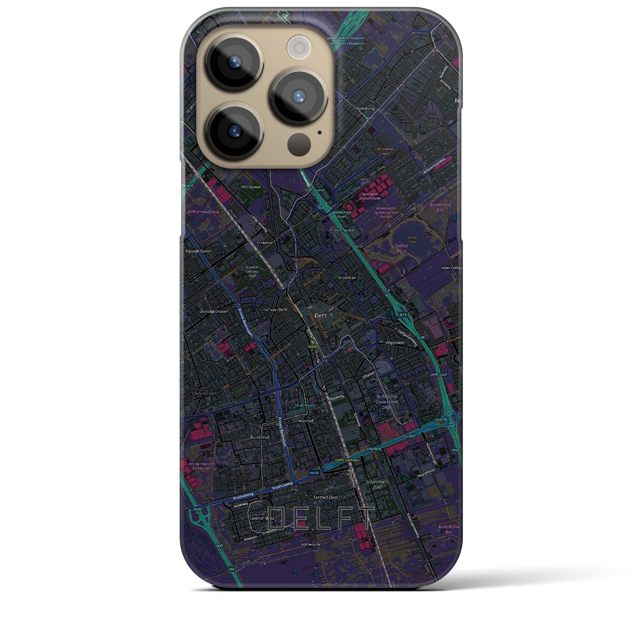 【デルフト（オランダ）】地図柄iPhoneケース（バックカバータイプ）