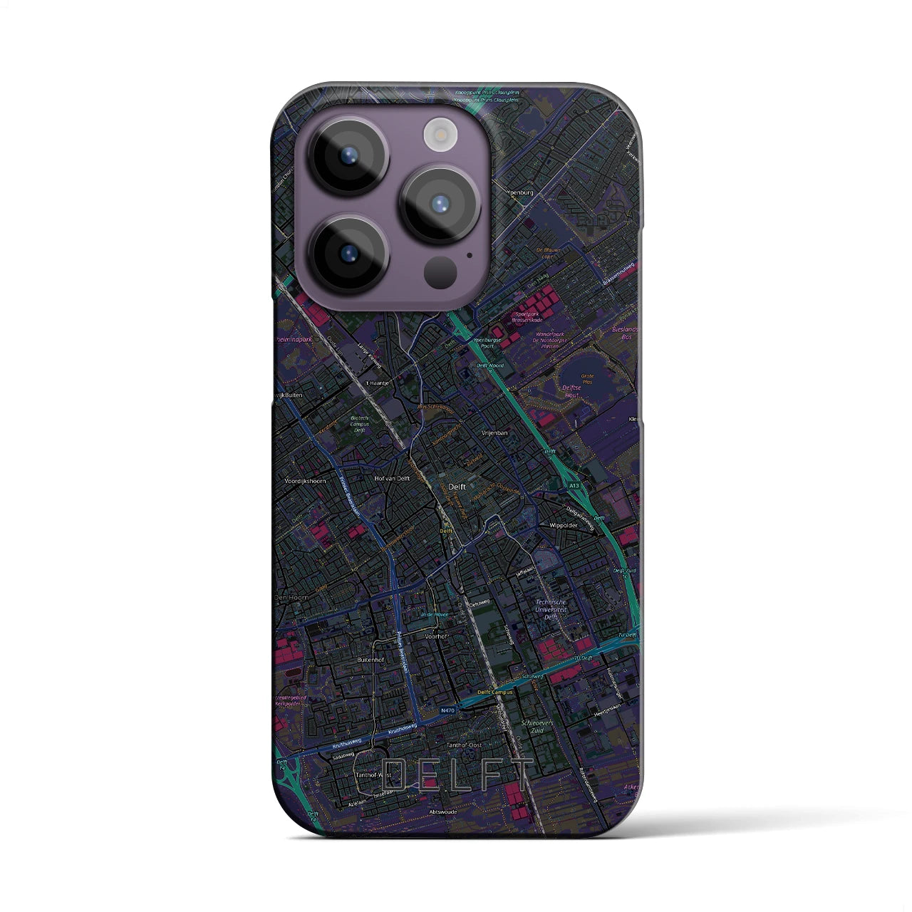 【デルフト（オランダ）】地図柄iPhoneケース（バックカバータイプ）