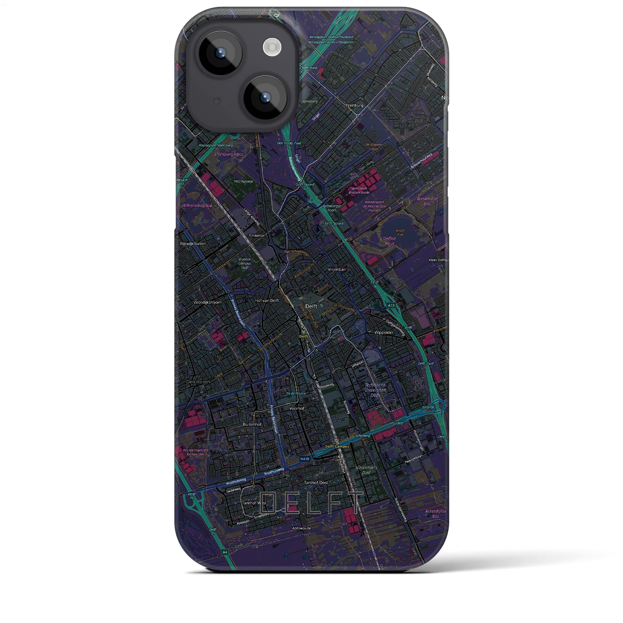 【デルフト（オランダ）】地図柄iPhoneケース（バックカバータイプ）