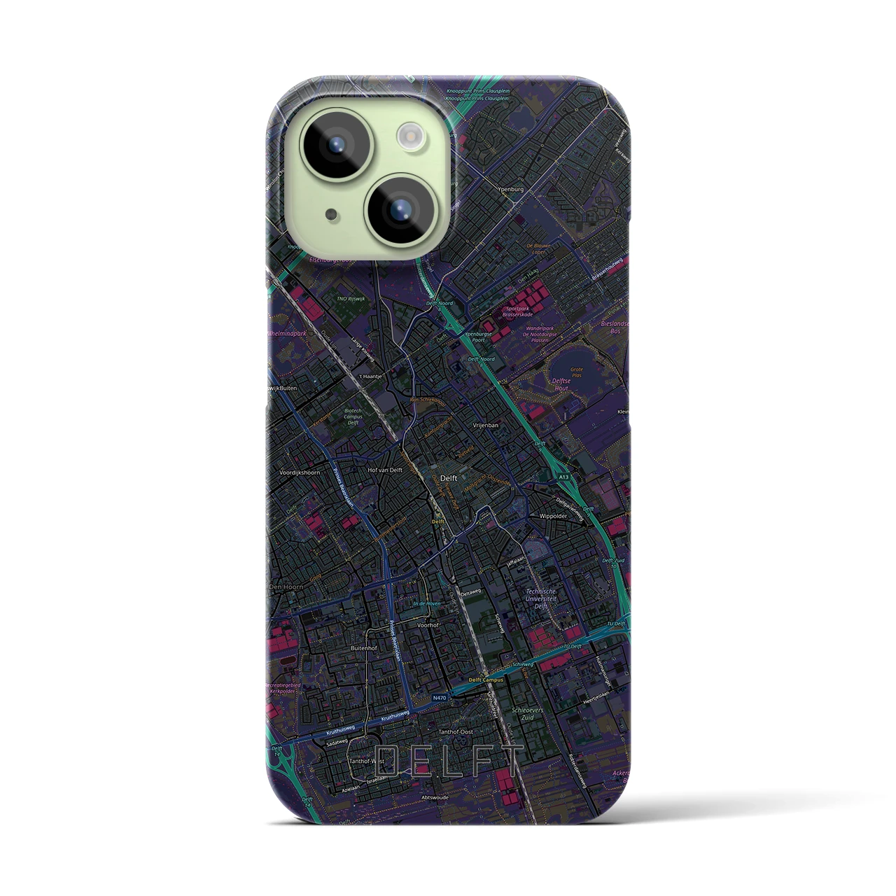 【デルフト（オランダ）】地図柄iPhoneケース（バックカバータイプ）