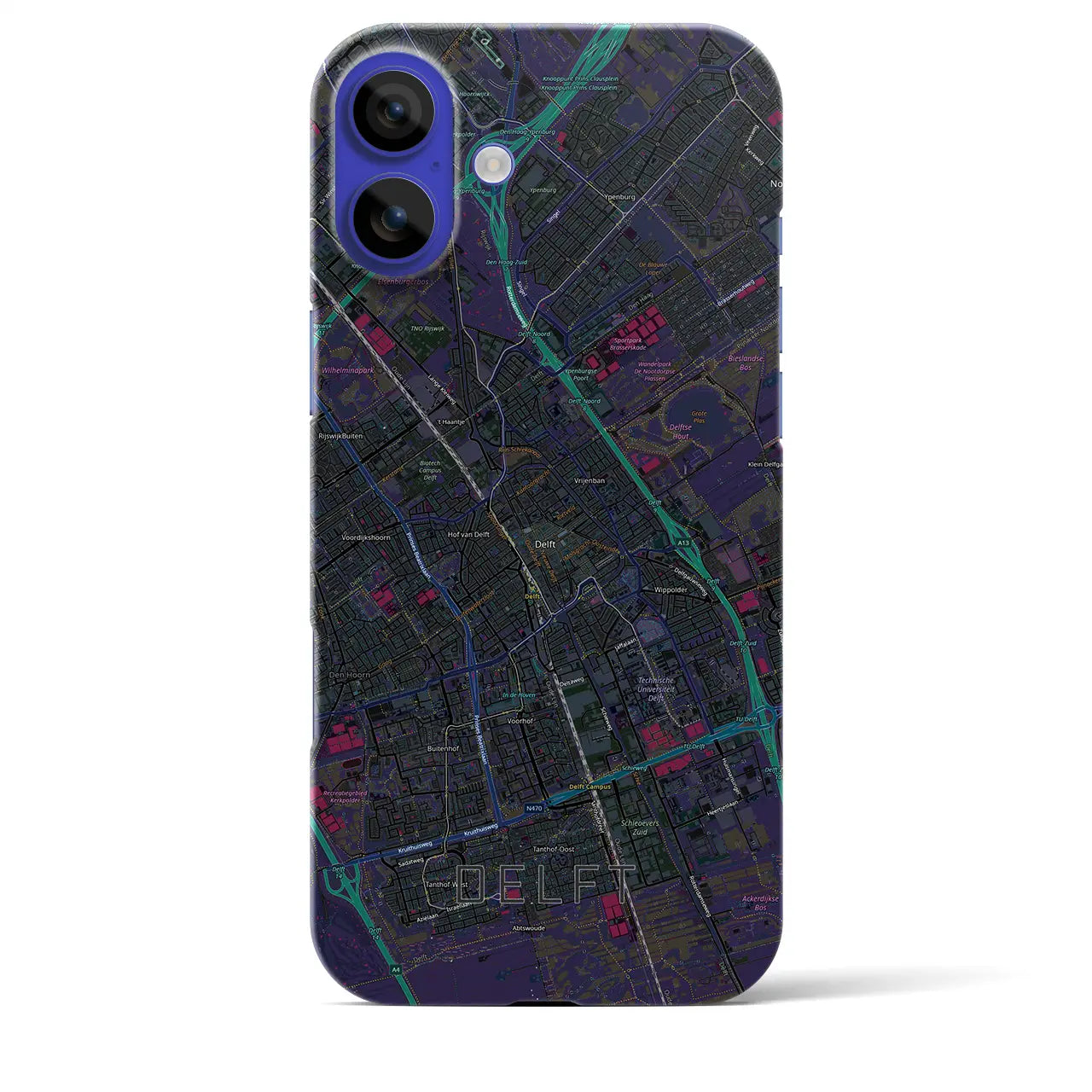 【デルフト（オランダ）】地図柄iPhoneケース（バックカバータイプ）