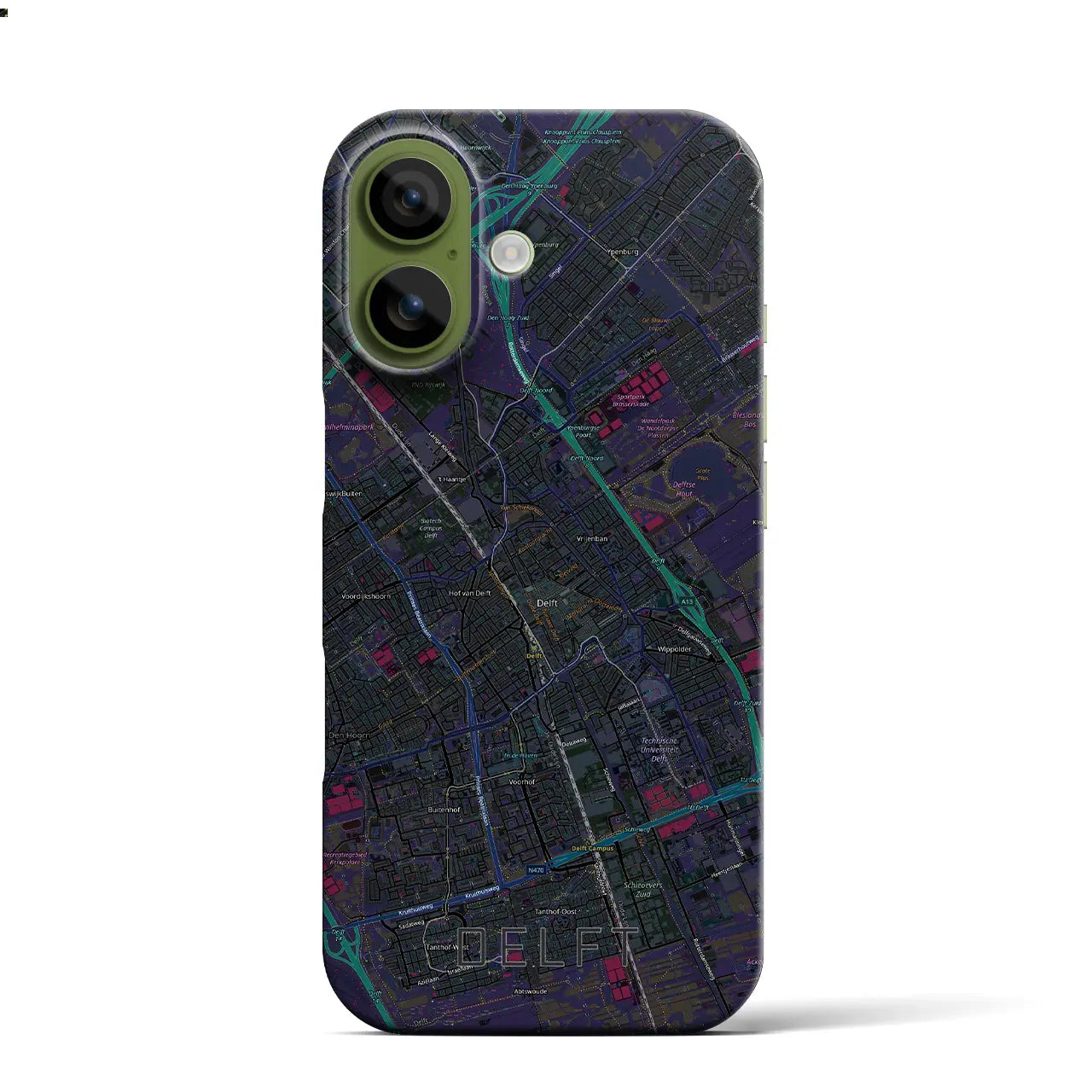 【デルフト（オランダ）】地図柄iPhoneケース（バックカバータイプ）