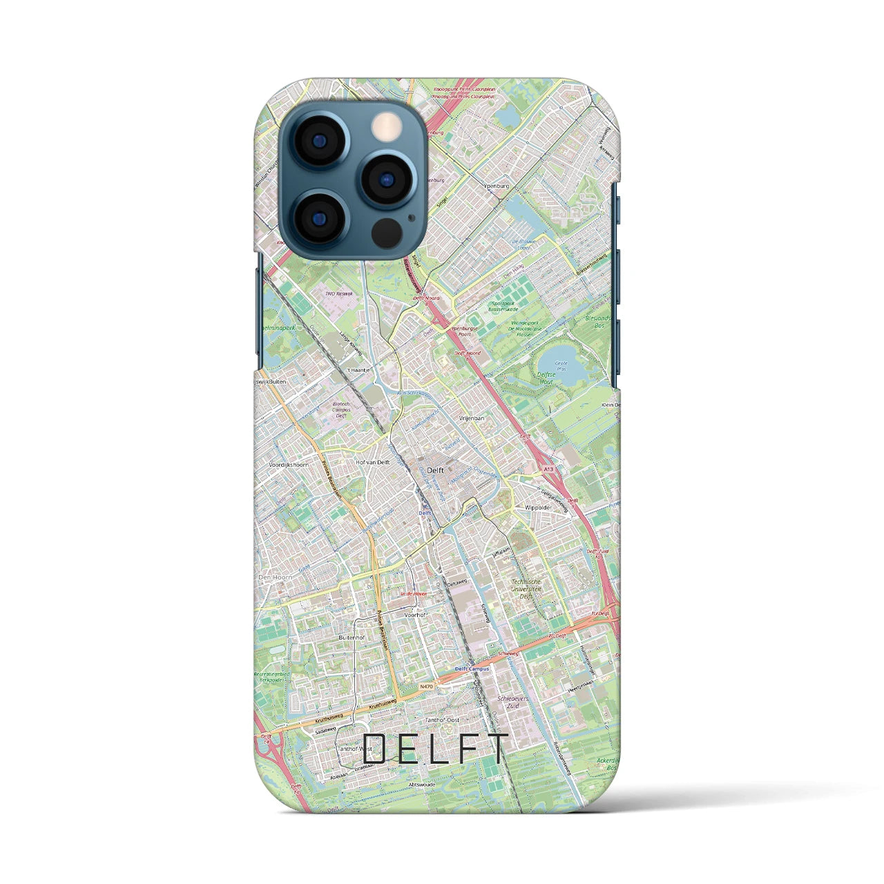 【デルフト（オランダ）】地図柄iPhoneケース（バックカバータイプ）
