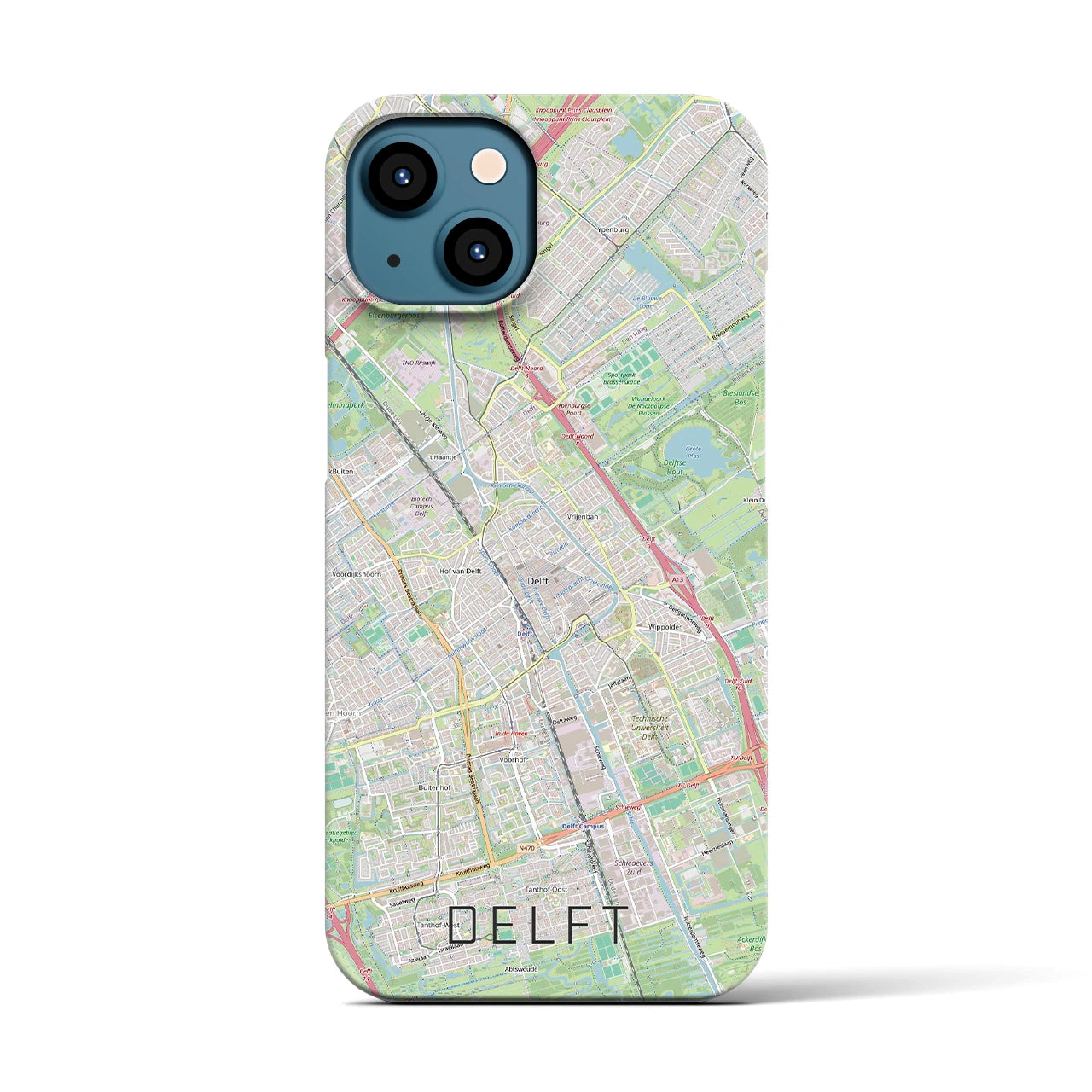 【デルフト（オランダ）】地図柄iPhoneケース（バックカバータイプ）