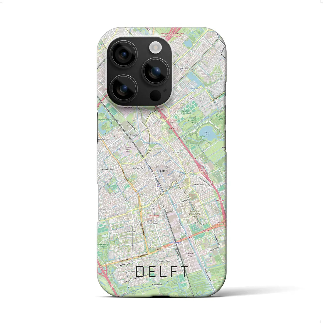 【デルフト（オランダ）】地図柄iPhoneケース（バックカバータイプ）ナチュラル・iPhone 16 Pro Max 用
