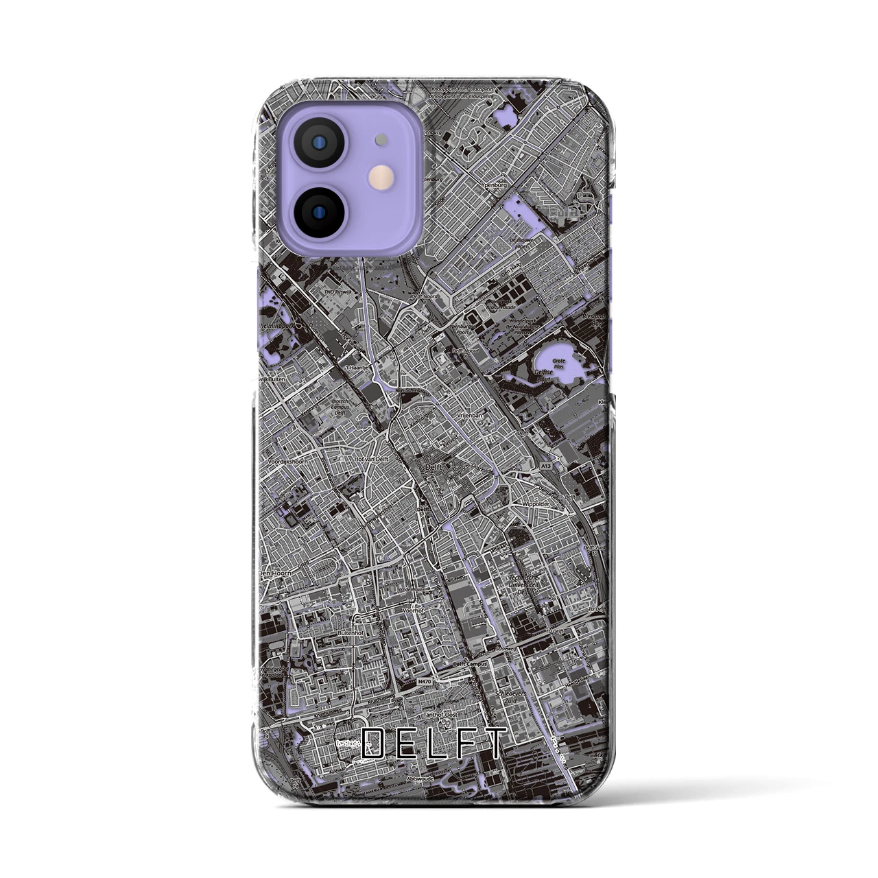 【デルフト（オランダ）】地図柄iPhoneケース（クリアタイプ）