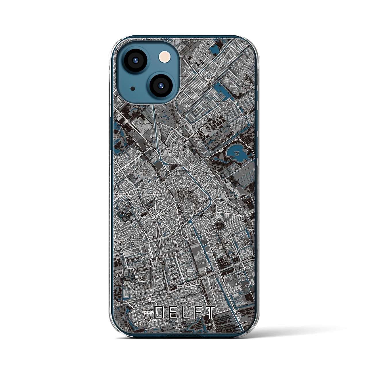 【デルフト（オランダ）】地図柄iPhoneケース（クリアタイプ）