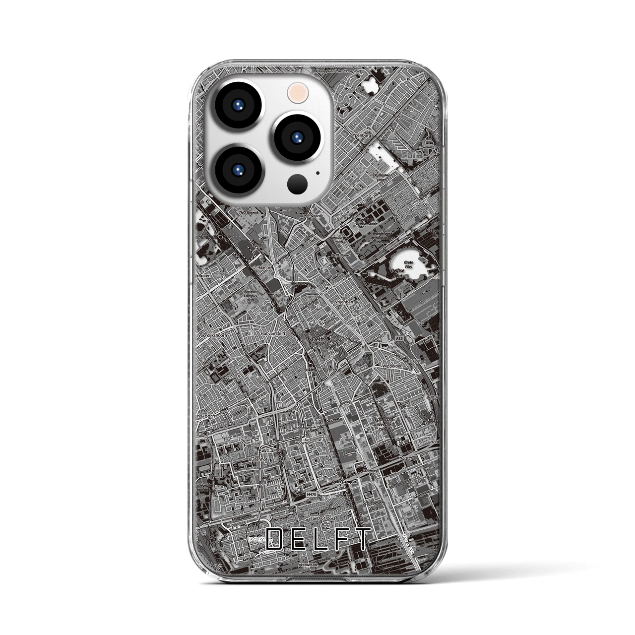 【デルフト（オランダ）】地図柄iPhoneケース（クリアタイプ）
