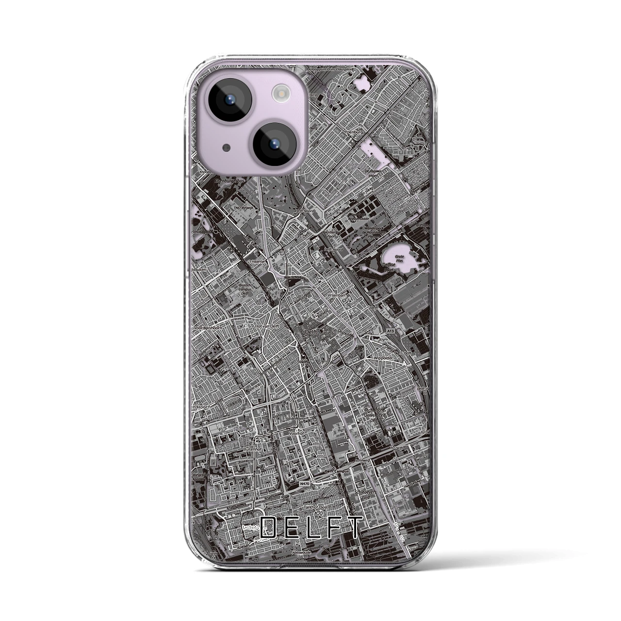 【デルフト（オランダ）】地図柄iPhoneケース（クリアタイプ）