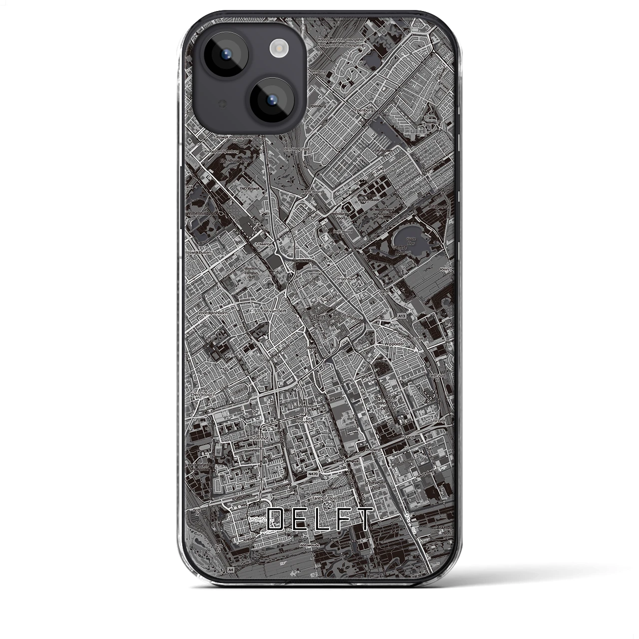 【デルフト（オランダ）】地図柄iPhoneケース（クリアタイプ）