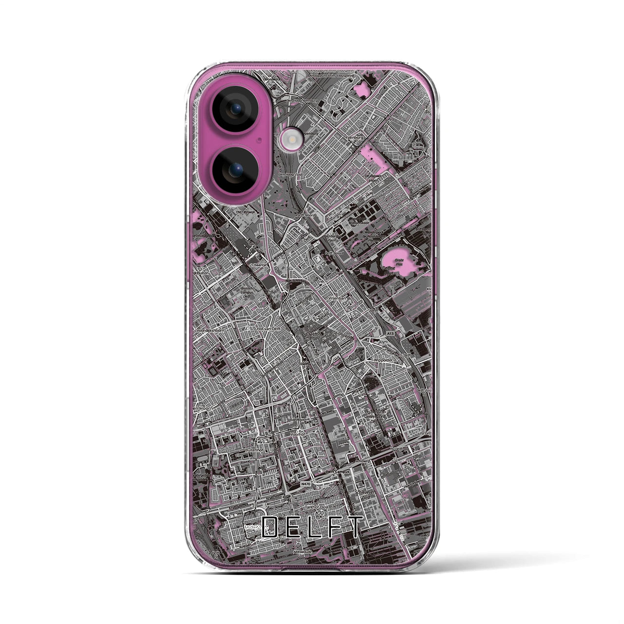 【デルフト（オランダ）】地図柄iPhoneケース（クリアタイプ）