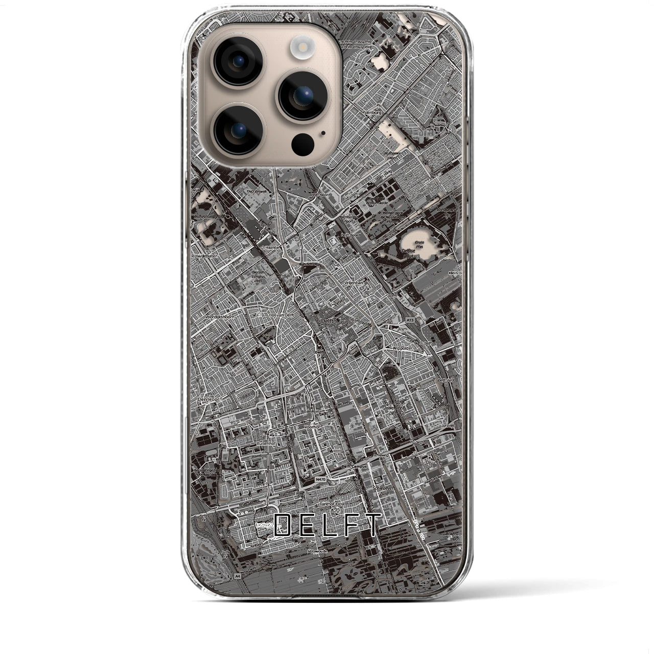 【デルフト（オランダ）】地図柄iPhoneケース（クリアタイプ）