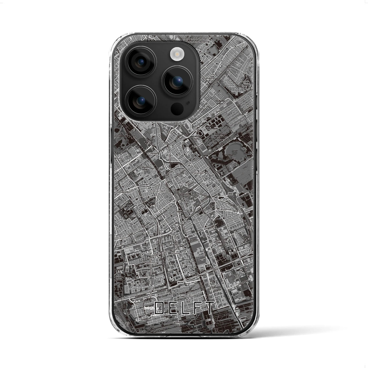 【デルフト（オランダ）】地図柄iPhoneケース（クリアタイプ）