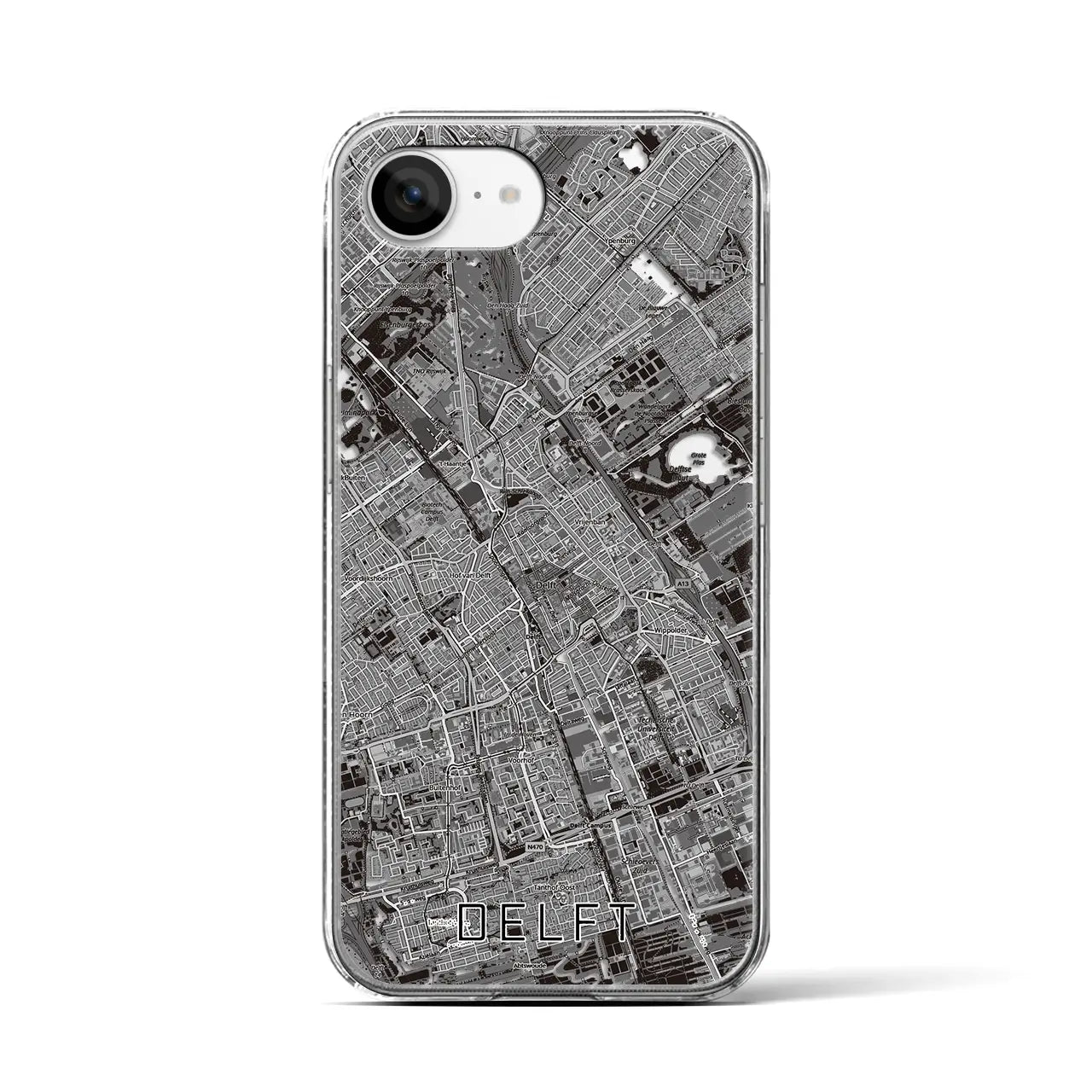 【デルフト（オランダ）】地図柄iPhoneケース（クリアタイプ）