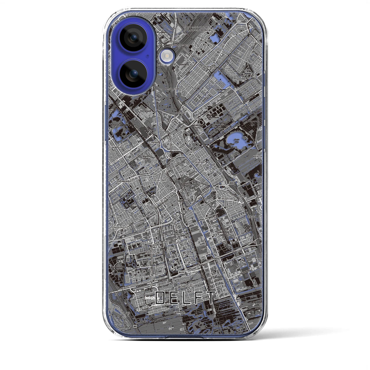 【デルフト（オランダ）】地図柄iPhoneケース（クリアタイプ）