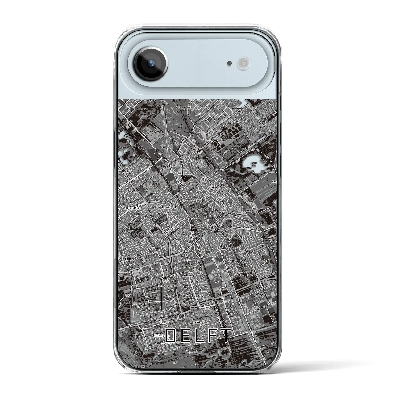 【デルフト（オランダ）】地図柄iPhoneケース（クリアタイプ）