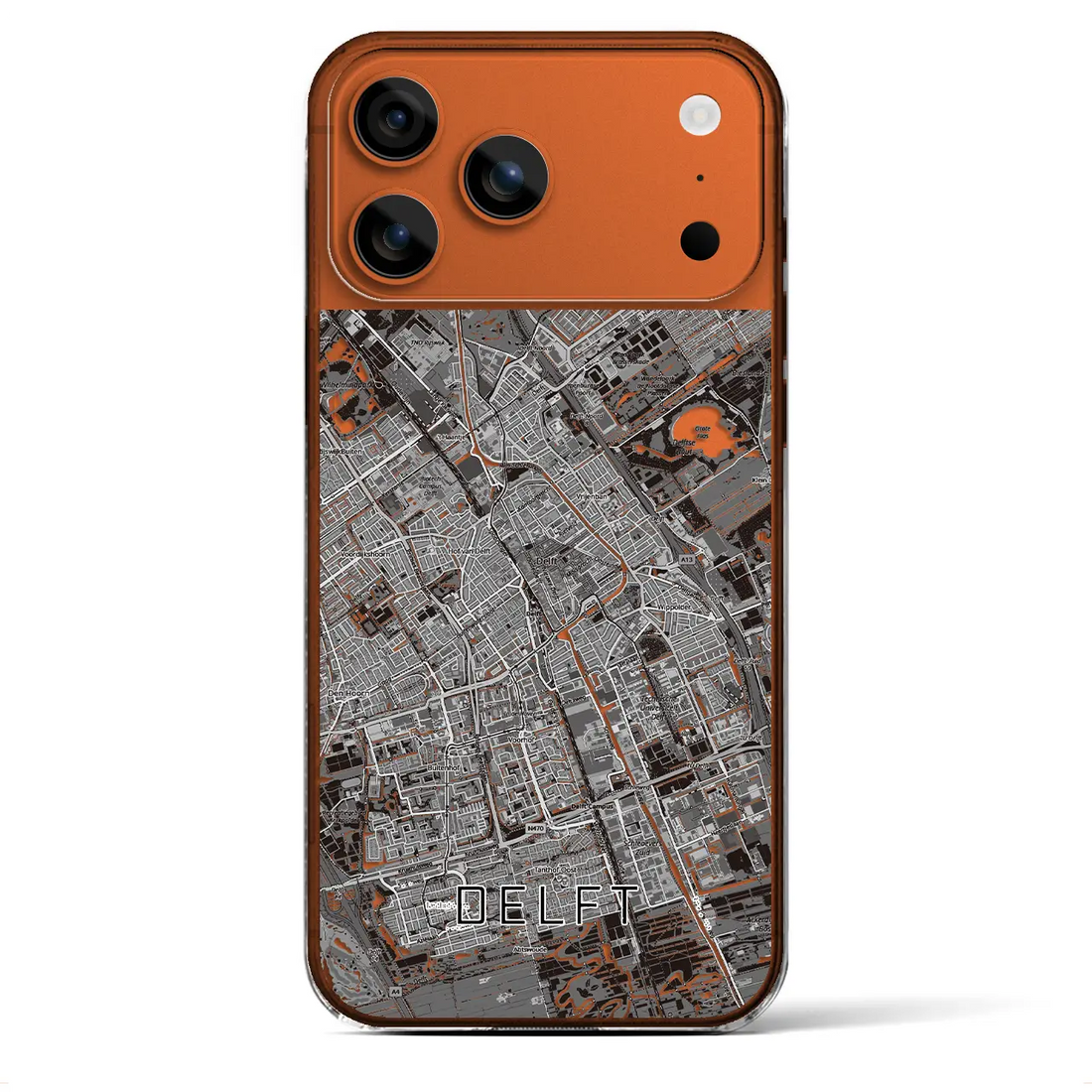 【デルフト（オランダ）】地図柄iPhoneケース（クリアタイプ）