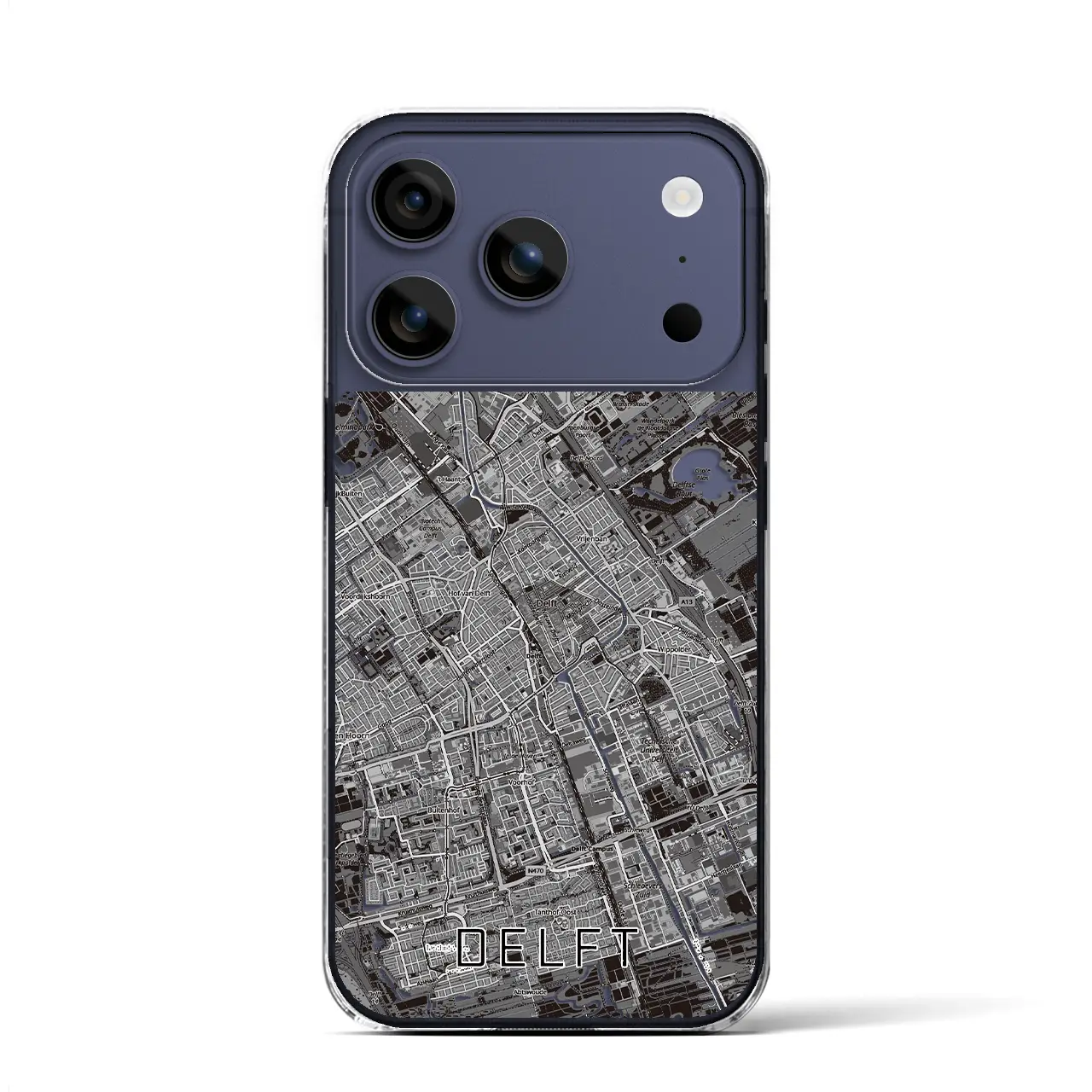 【デルフト（オランダ）】地図柄iPhoneケース（クリアタイプ）