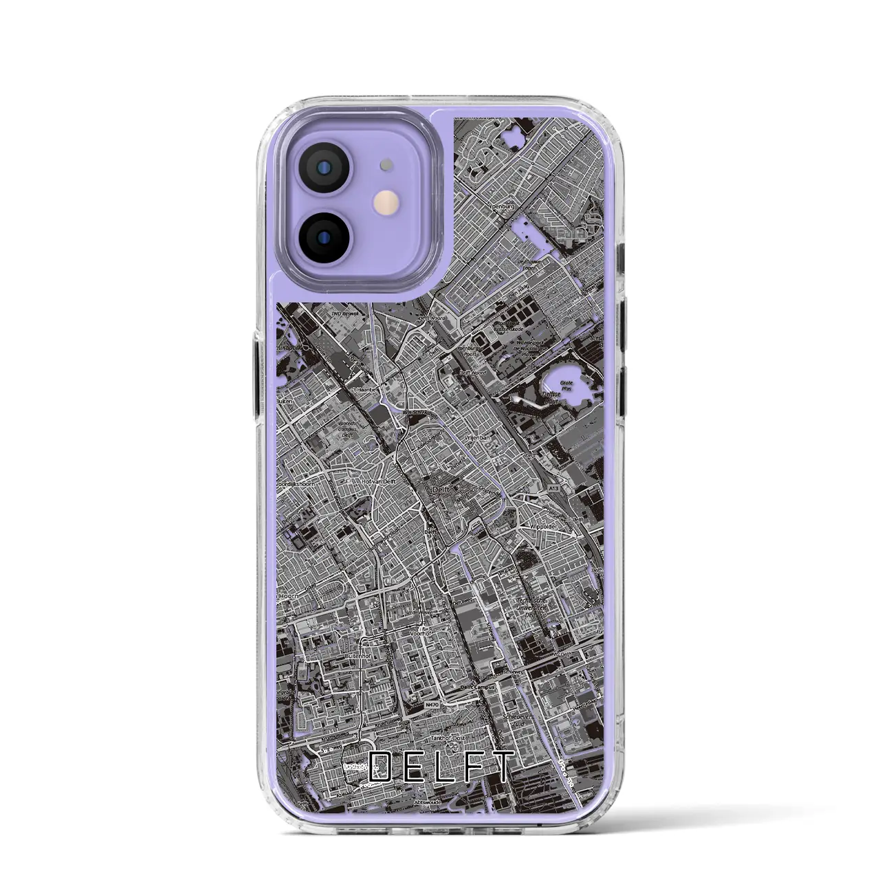 【デルフト（オランダ）】地図柄iPhoneケース（MagSafeタイプ）