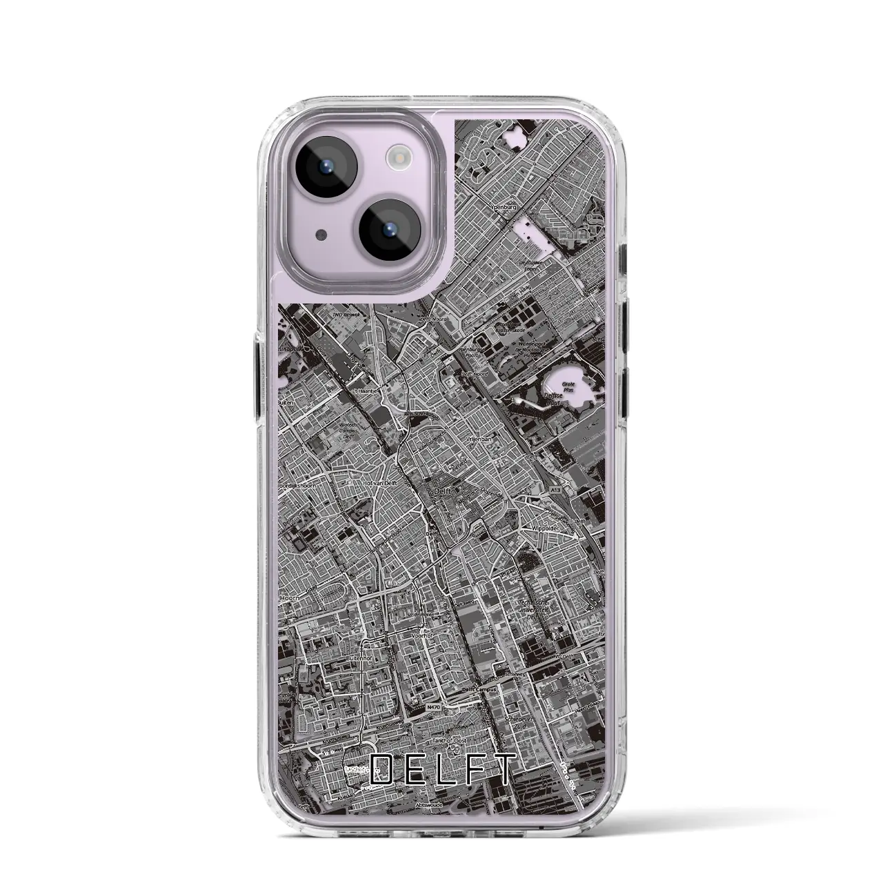 【デルフト（オランダ）】地図柄iPhoneケース（MagSafeタイプ）