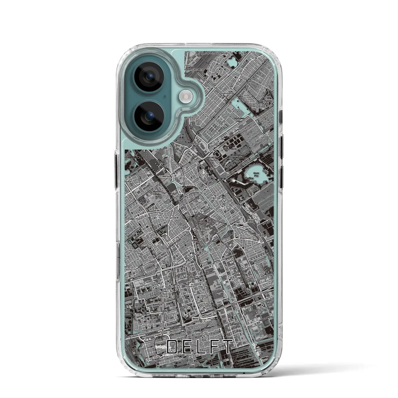 【デルフト（オランダ）】地図柄iPhoneケース（MagSafeタイプ）