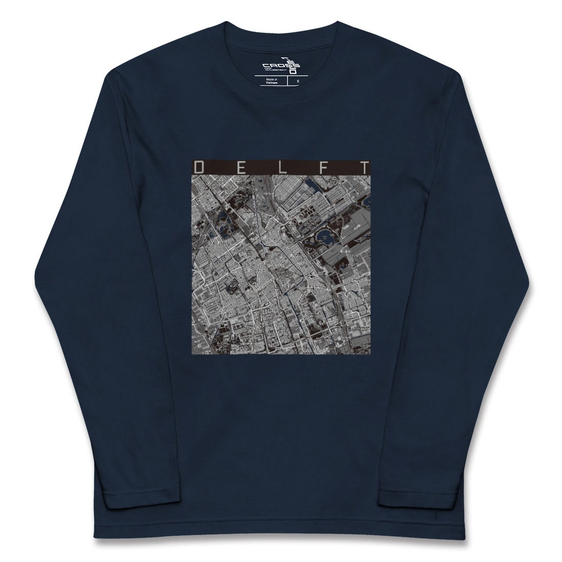 【デルフト（オランダ）】地図柄ロングスリーブTシャツ