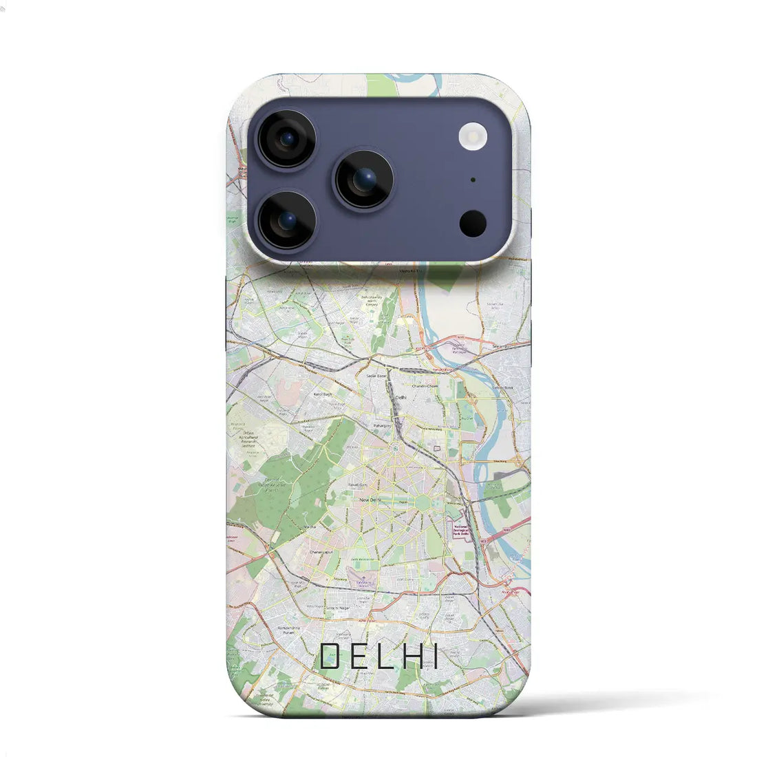 【デリー（インド）】地図柄iPhoneケース（バックカバータイプ）ナチュラル・iPhone 17 Pro Max 用