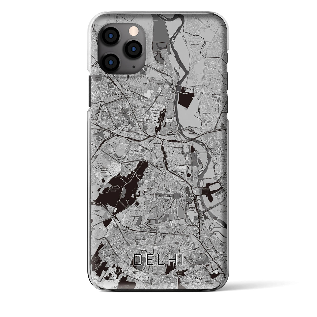 【デリー（インド）】地図柄iPhoneケース（クリアタイプ）