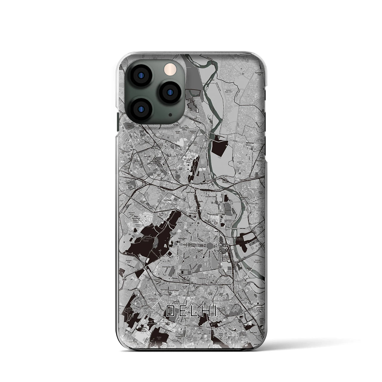 【デリー（インド）】地図柄iPhoneケース（クリアタイプ）