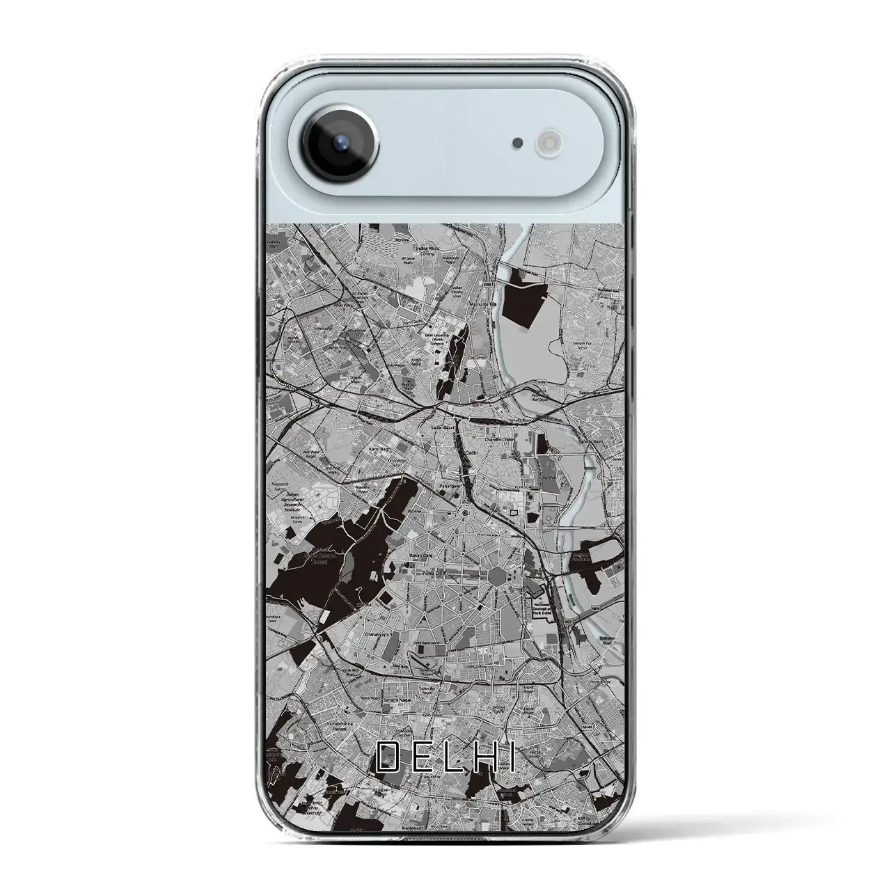【デリー（インド）】地図柄iPhoneケース（クリアタイプ）