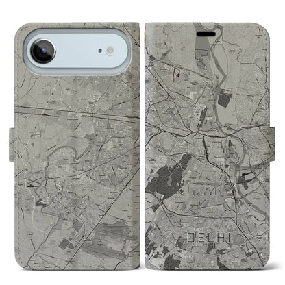 【デリー（インド）】地図柄iPhoneケース（手帳タイプ）