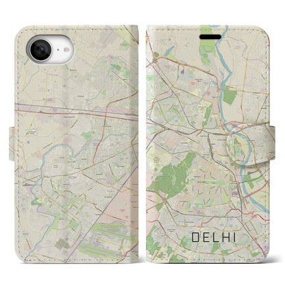【デリー（インド）】地図柄iPhoneケース（手帳タイプ）