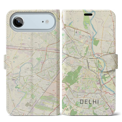 【デリー（インド）】地図柄iPhoneケース（手帳タイプ）