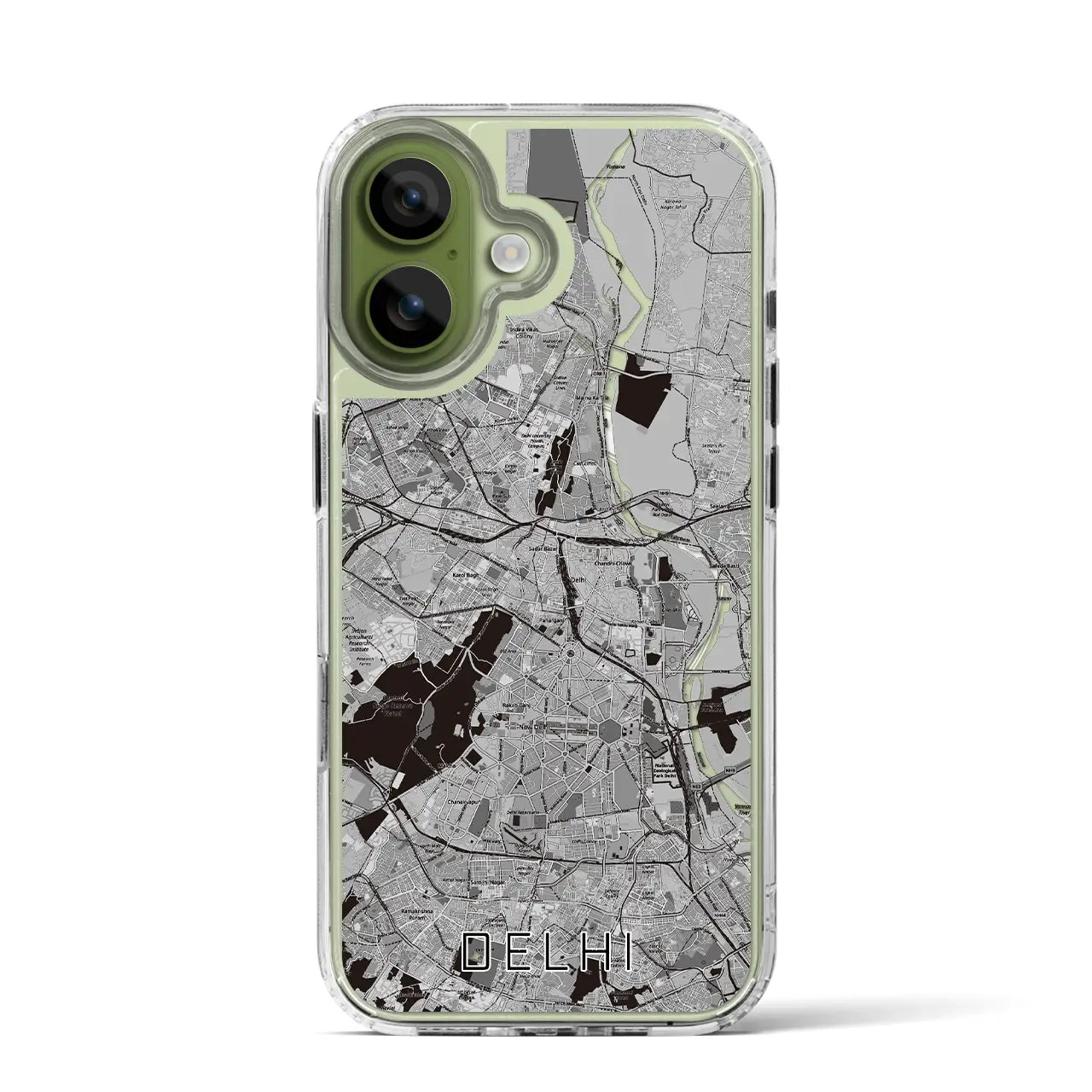 【デリー（インド）】地図柄iPhoneケース（MagSafeタイプ）