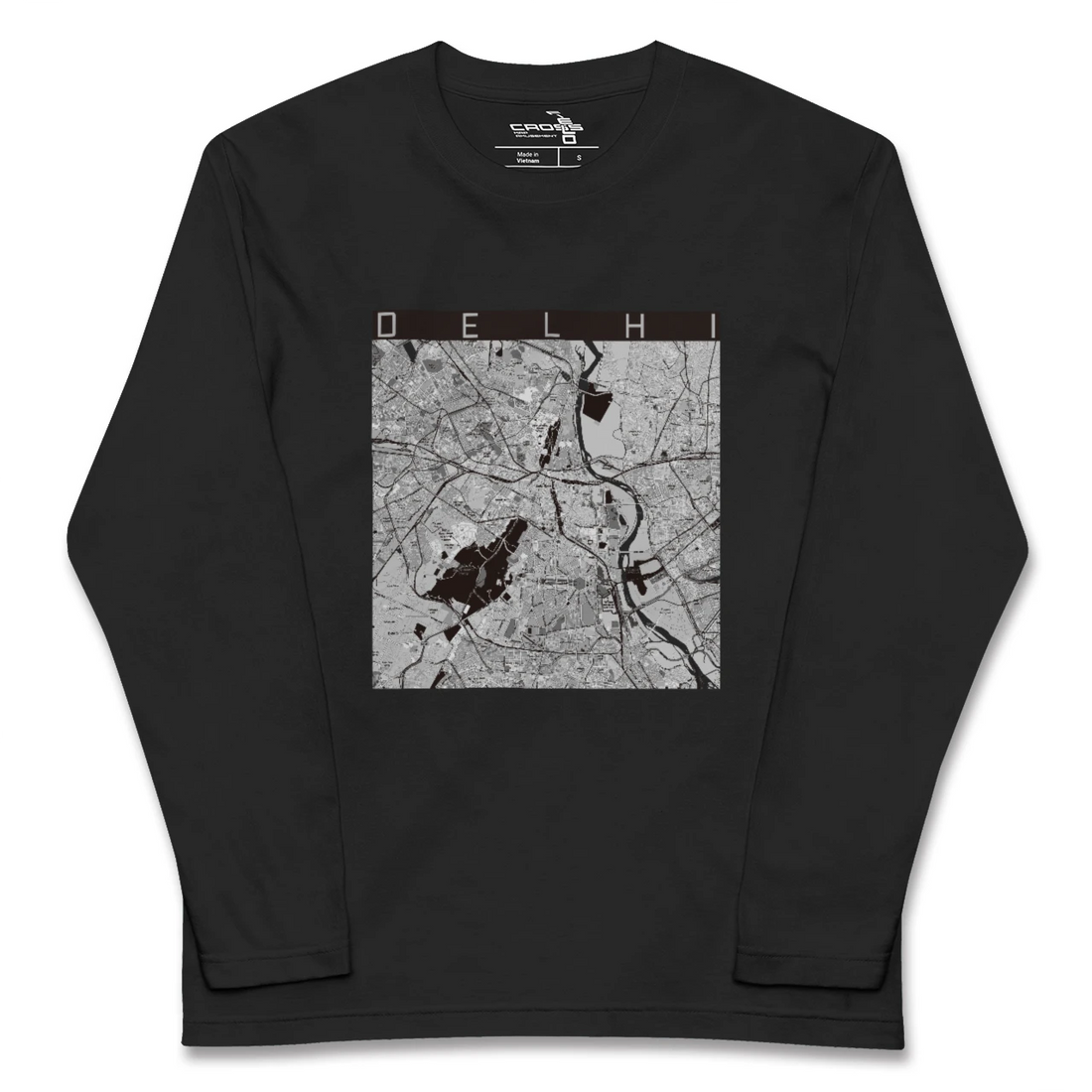 【デリー(インド)】地図柄ロングスリーブTシャツ