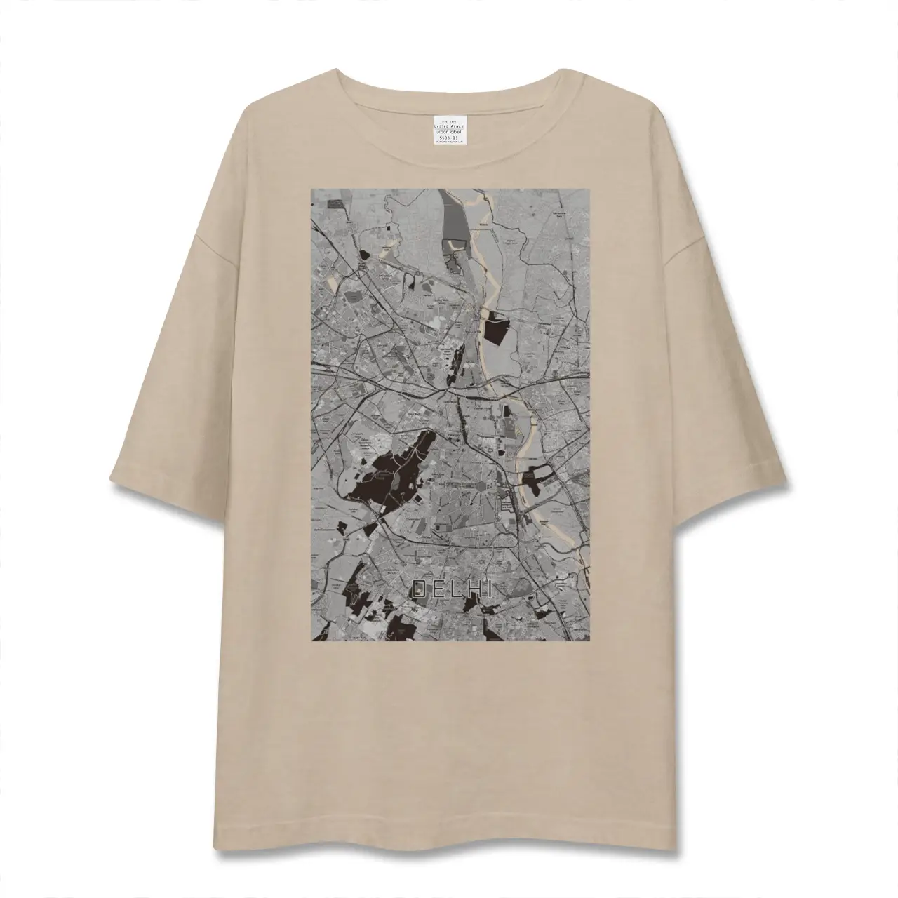 【デリー（インド）】地図柄ビッグシルエットTシャツ