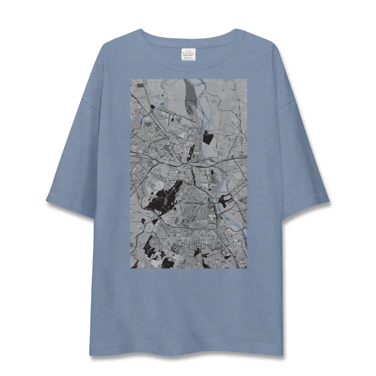 【デリー（インド）】地図柄ビッグシルエットTシャツ