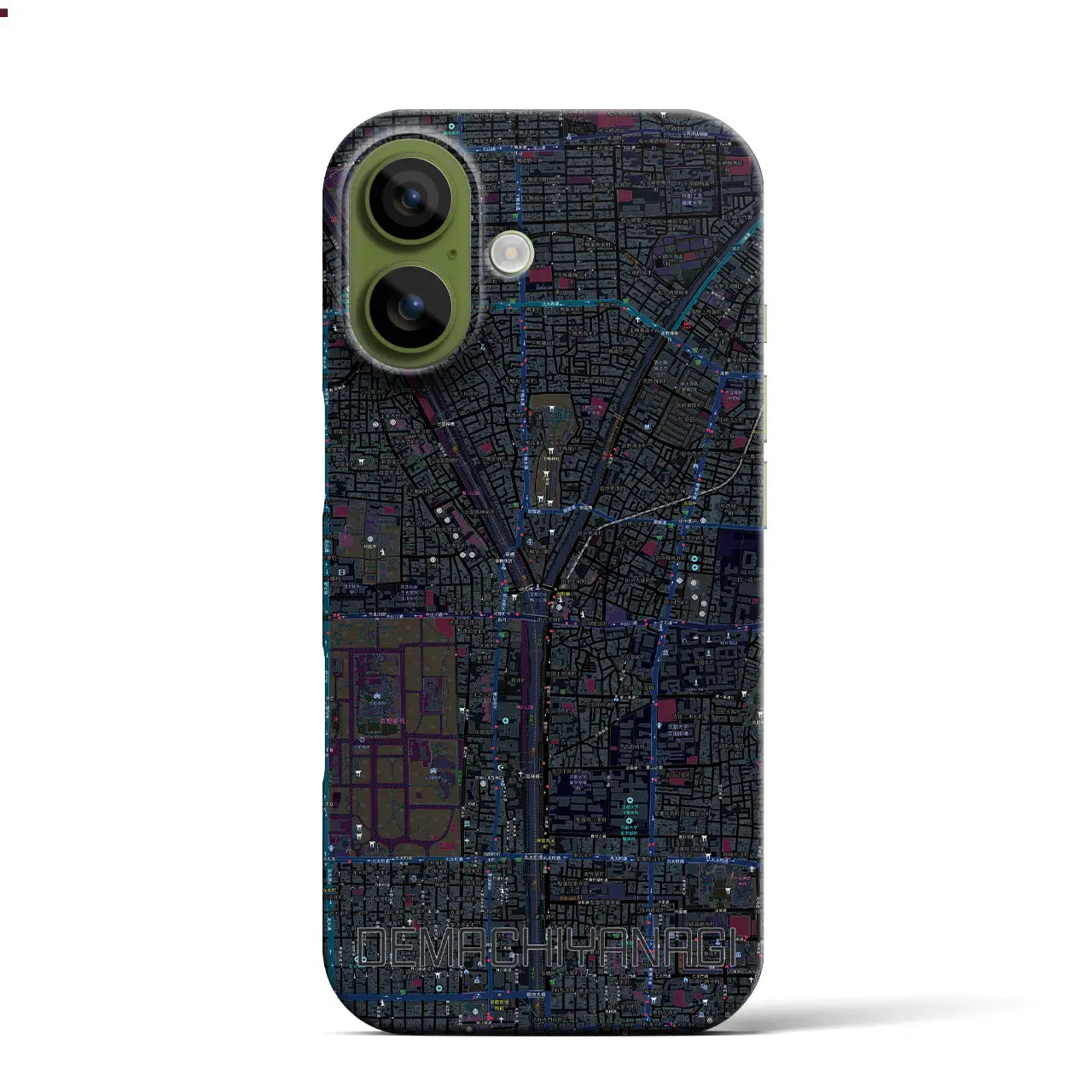 【出町柳（京都府）】地図柄iPhoneケース（バックカバータイプ）