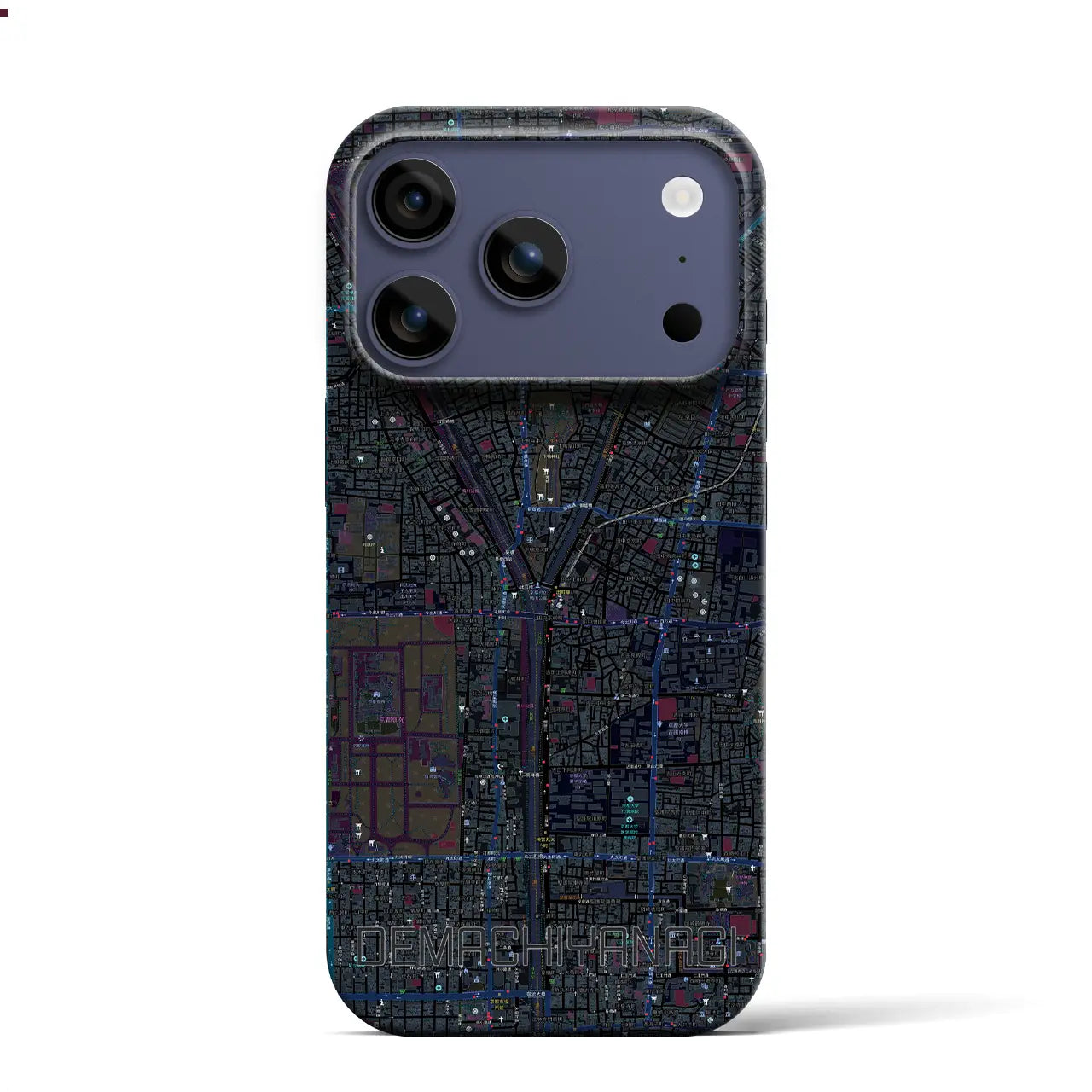 【出町柳（京都府）】地図柄iPhoneケース（バックカバータイプ）