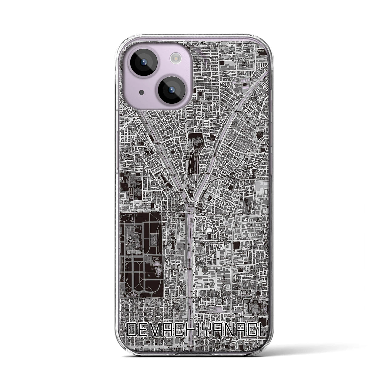 【出町柳（京都府）】地図柄iPhoneケース（クリアタイプ）