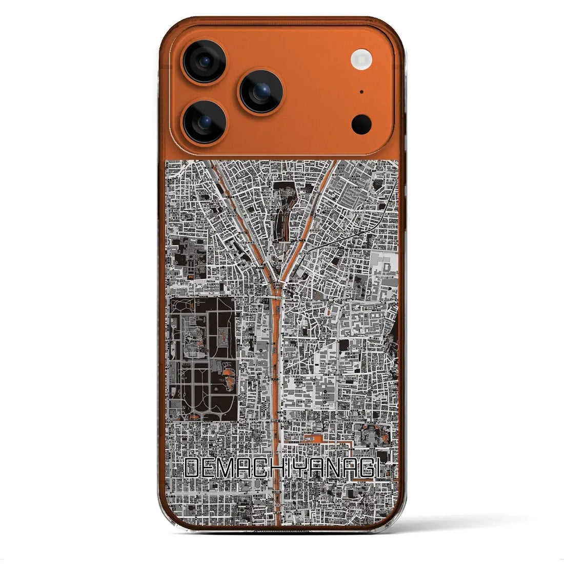 【出町柳（京都府）】地図柄iPhoneケース（クリアタイプ）モノトーン・iPhone 17 Pro Max 用