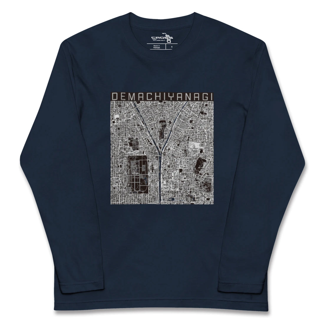 【出町柳(京都府)】地図柄ロングスリーブTシャツ