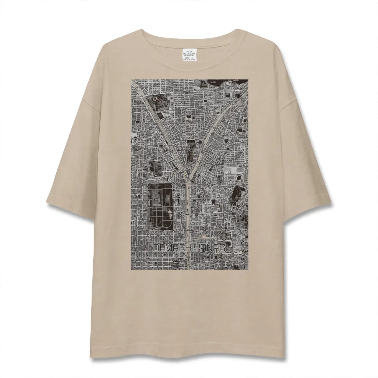 【出町柳（京都府）】地図柄ビッグシルエットTシャツ